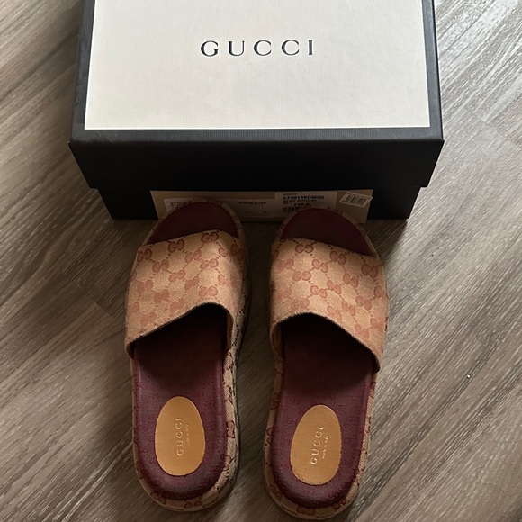 Gucci Women's Brown Patterned Sandals - Picture 1 of 9
